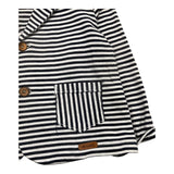 Barcellino Weiß/Blau gestreifte Jacke für Neugeborene