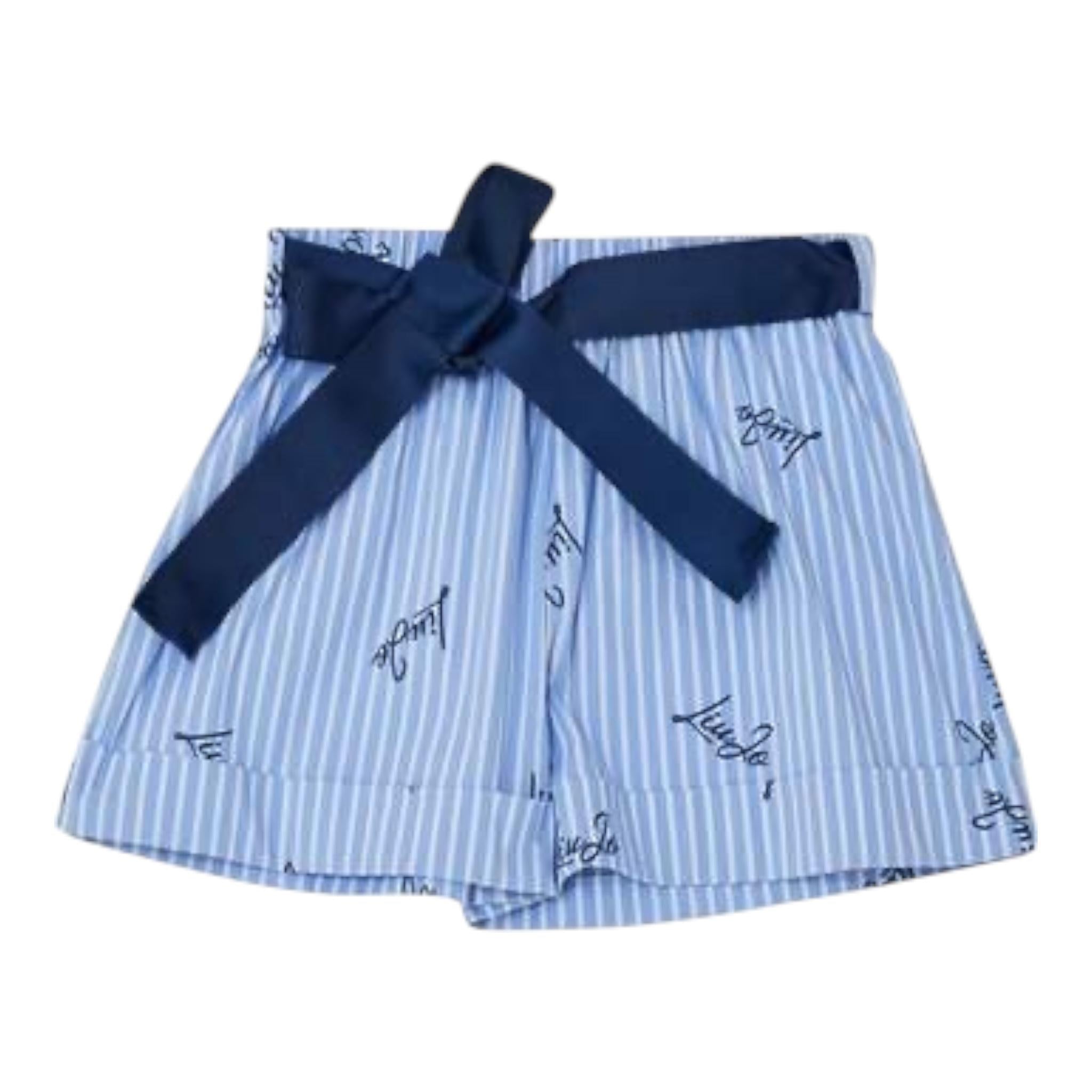 Liu Jo Short Tinta Unita con Fantasia A Righe per Neonata KA5051N AZZURRO LIU JO 