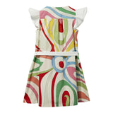 Emilio Pucci Giromanic Kleid Fantasy Print mit mehrfarbigem Riemen für Mädchen