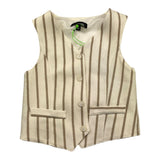 Imperial Kids Einfarbige Weste Streifenmuster Beige Für Jungen