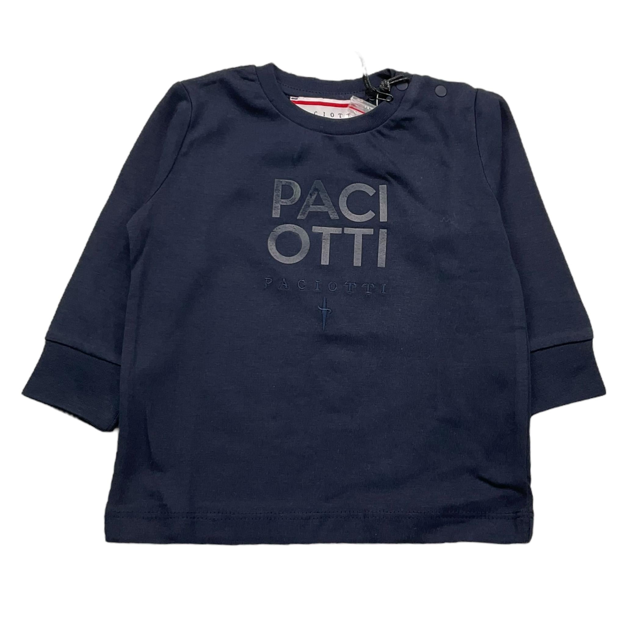 CESARE PACIOTTI shirt girocollo tinta unita con stampa Blu per Neonato TSP4363B BLU CESARE PACIOTTI 