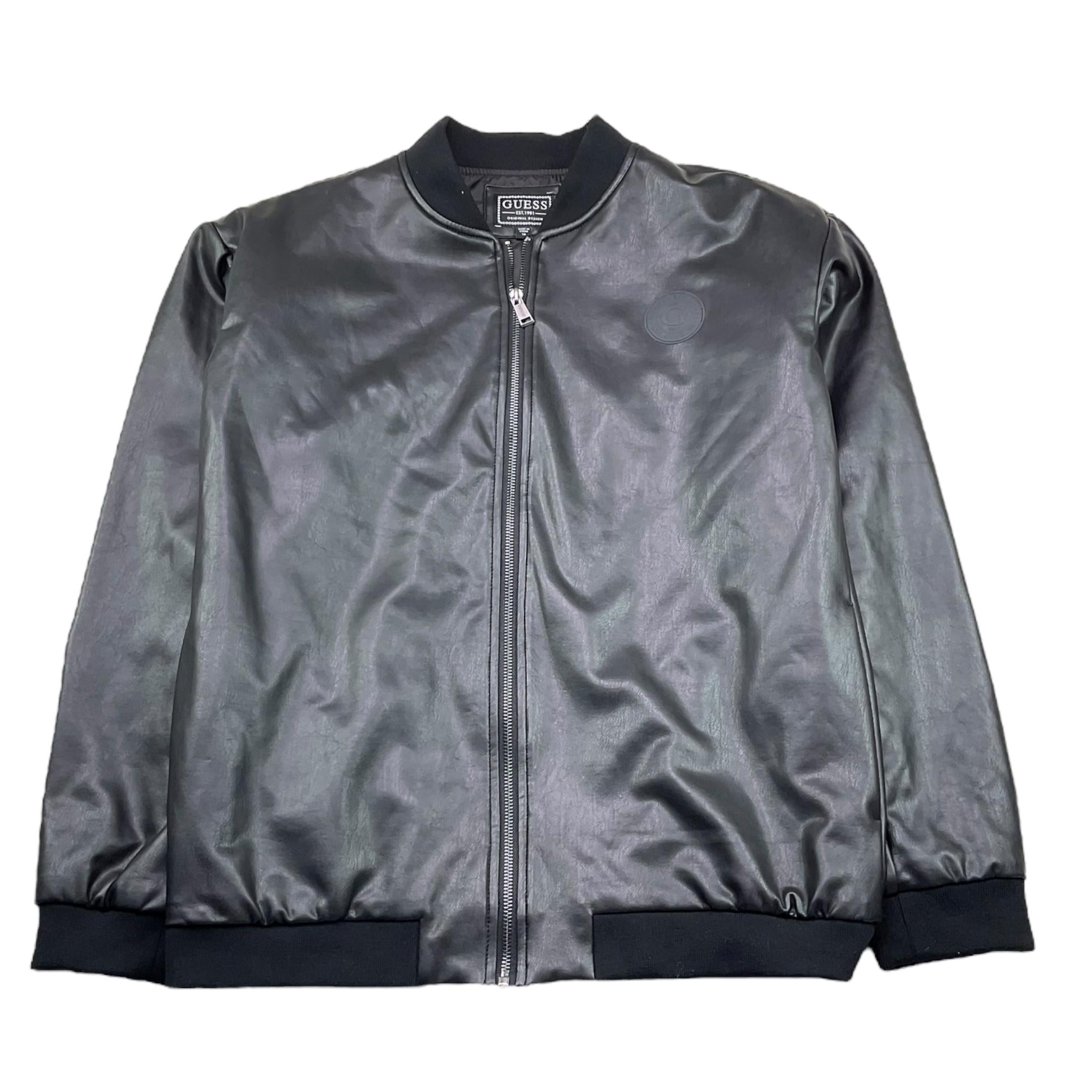 Guess Giubbino Tinta Unita con Ecopelle per Bambino L4RL04WEEY0 NERO GUESS 