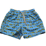 Saint Barth Costume Tinta Unita con Stampe Macchine per Bambino ROAD AZZURRO SAINT BARTH 