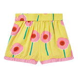 Stella Mccartney Einfarbige Shorts mit gelbem Blumendruck für Mädchen