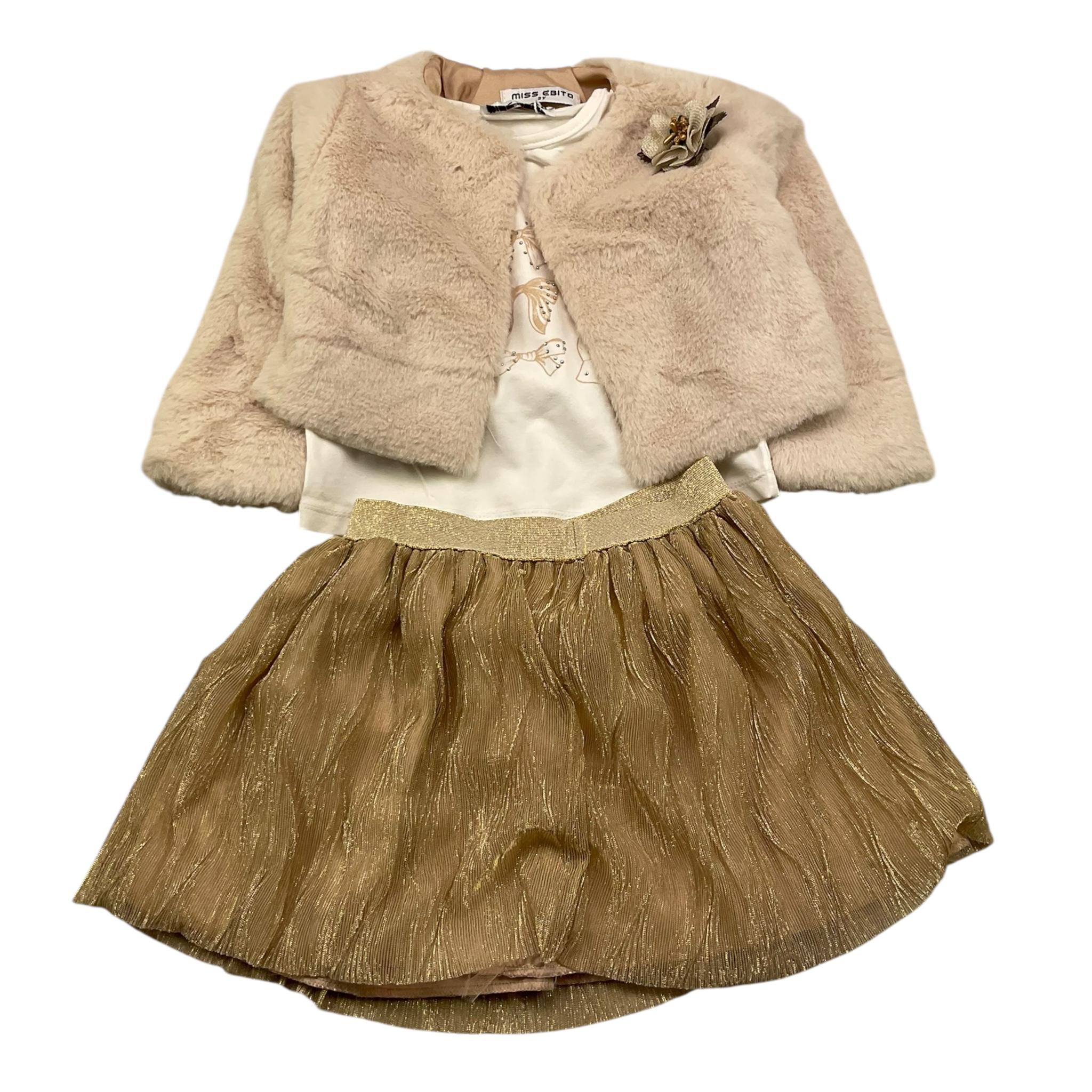 EBITA completo 3 pezzi shirt-gonna-giacca Beige per Bambina 3239 BEIGE EBITA 