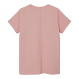 Name.It Einfarbiges T-Shirt mit Rundhalsausschnitt und Kontrastdruck in Rosa für Mädchen
