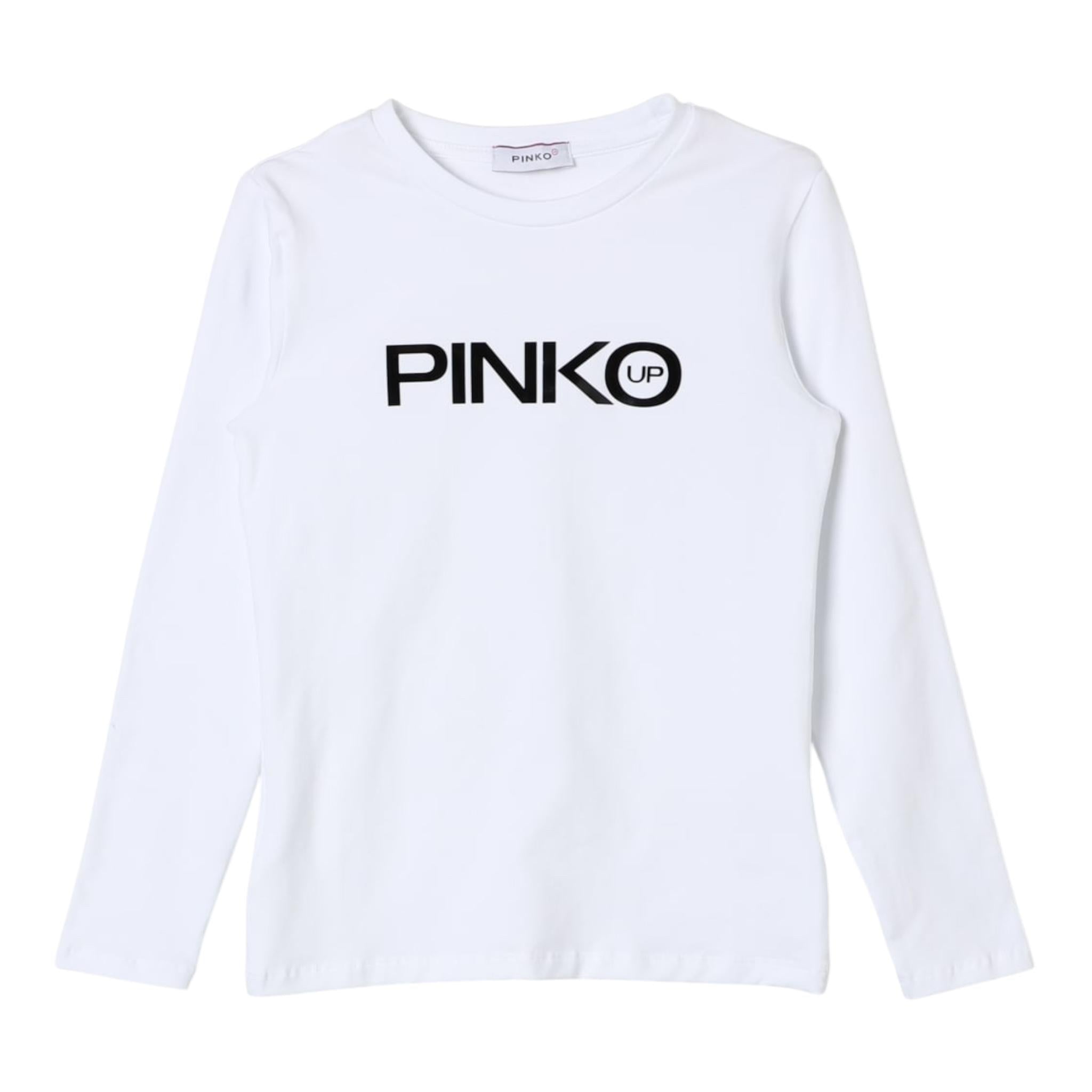 PINKO shirt girocollo tinta unita con stampa Bianco per Bambina F4PIBGTH204 BIANCO PINKO 