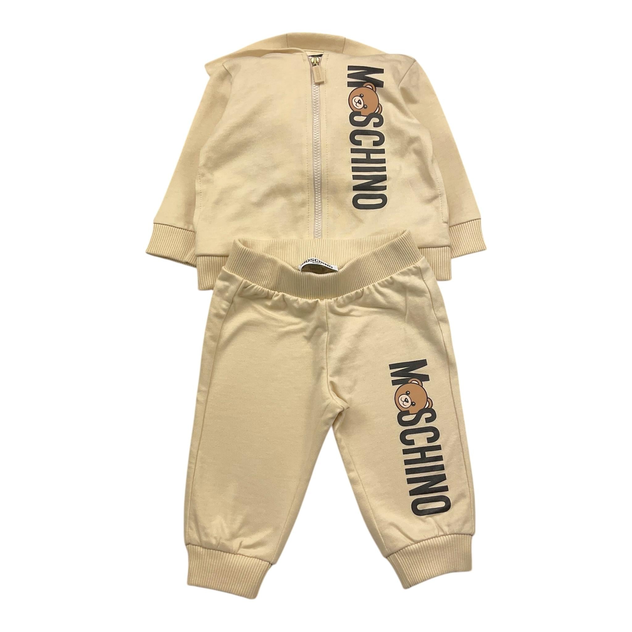 MOSCHINO completo 2pz felpa-pantalone tinta unita Beige per Neonato MUK05D BEIGE MOSCHINO 