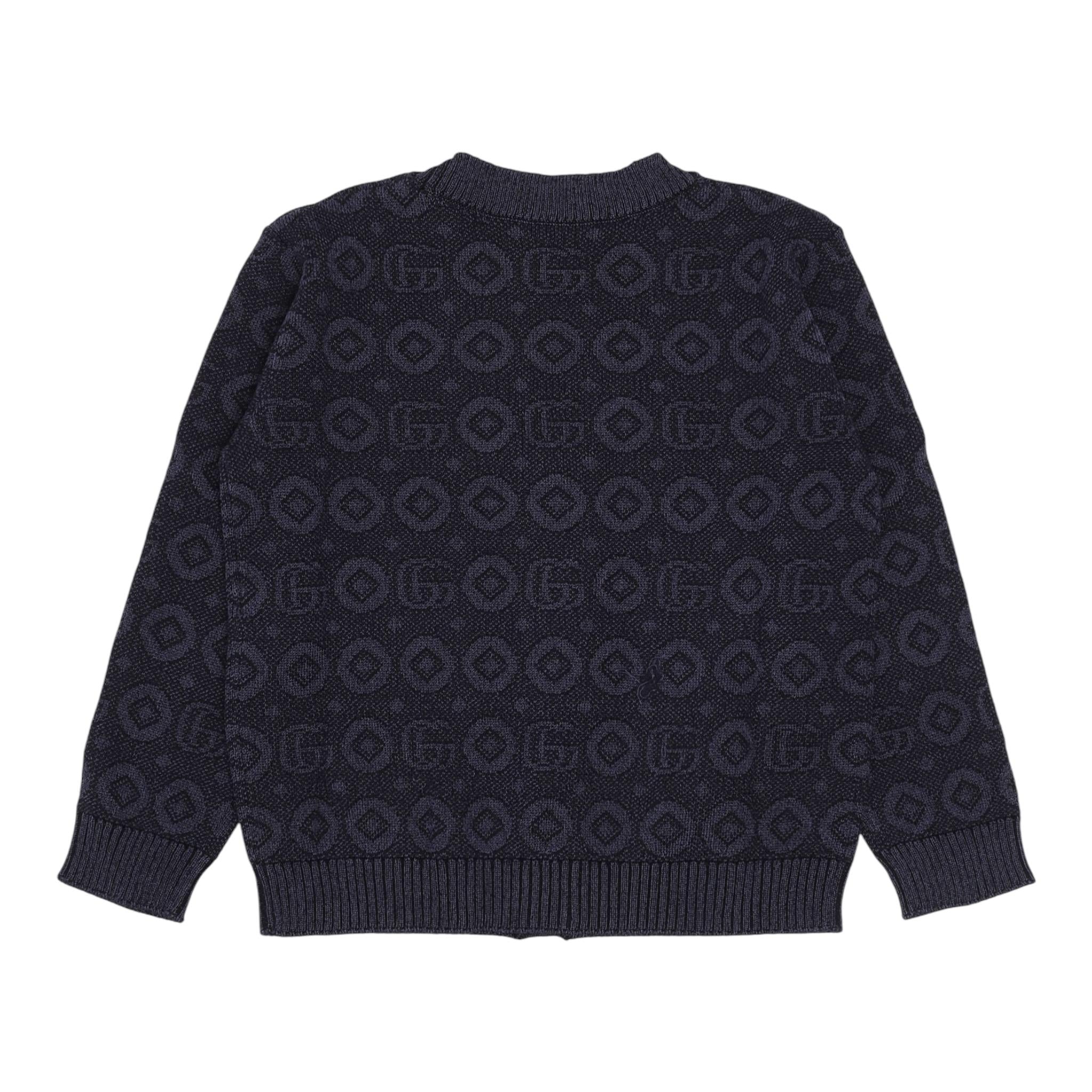GUCCI cardigan tinta unita scollo a v con loghi Blu per Bambino 785471 BLU GUCCI 