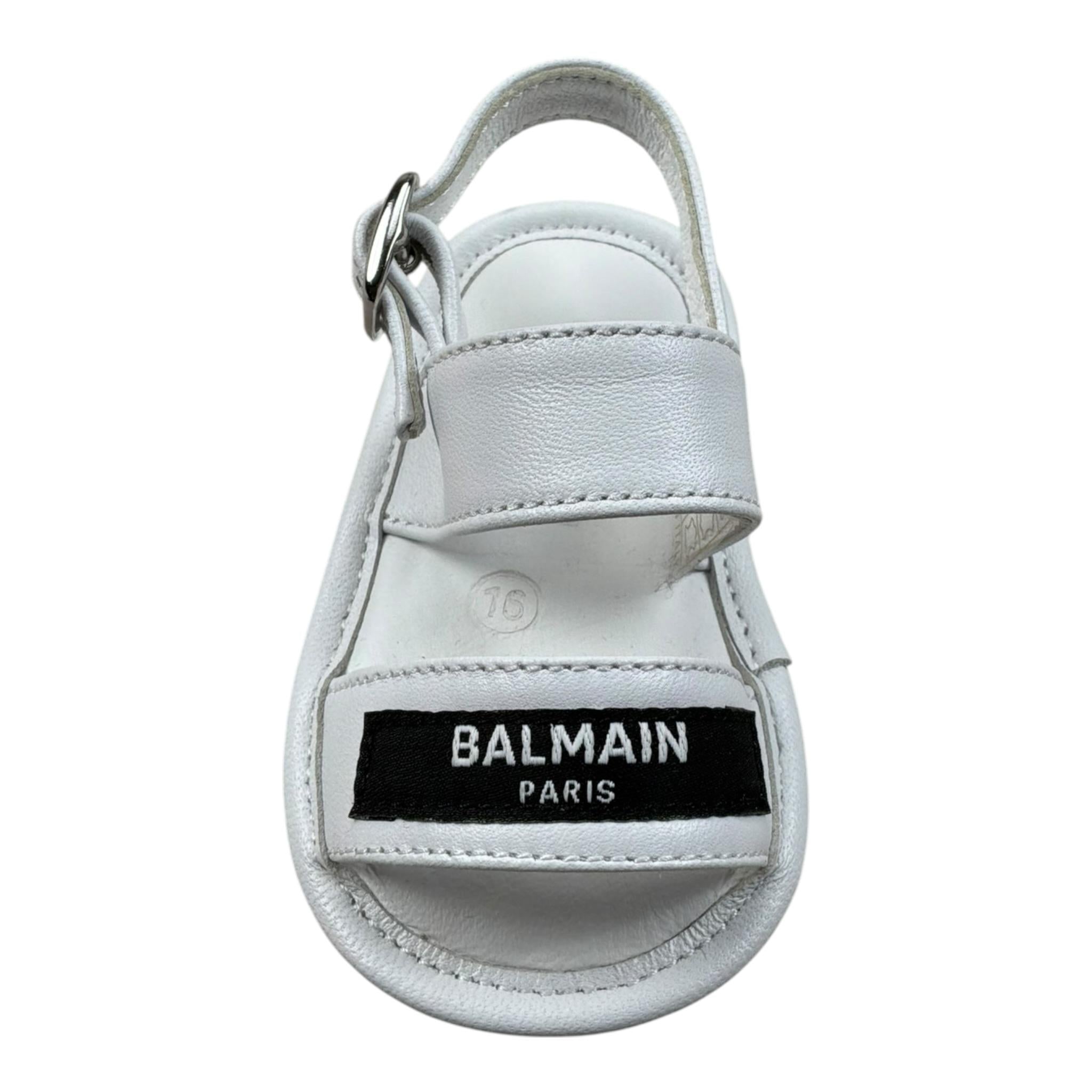 Balmain Sandalo Tinta Unita con Logo per Neonato 6P0A56 BIANCO BALMAIN 