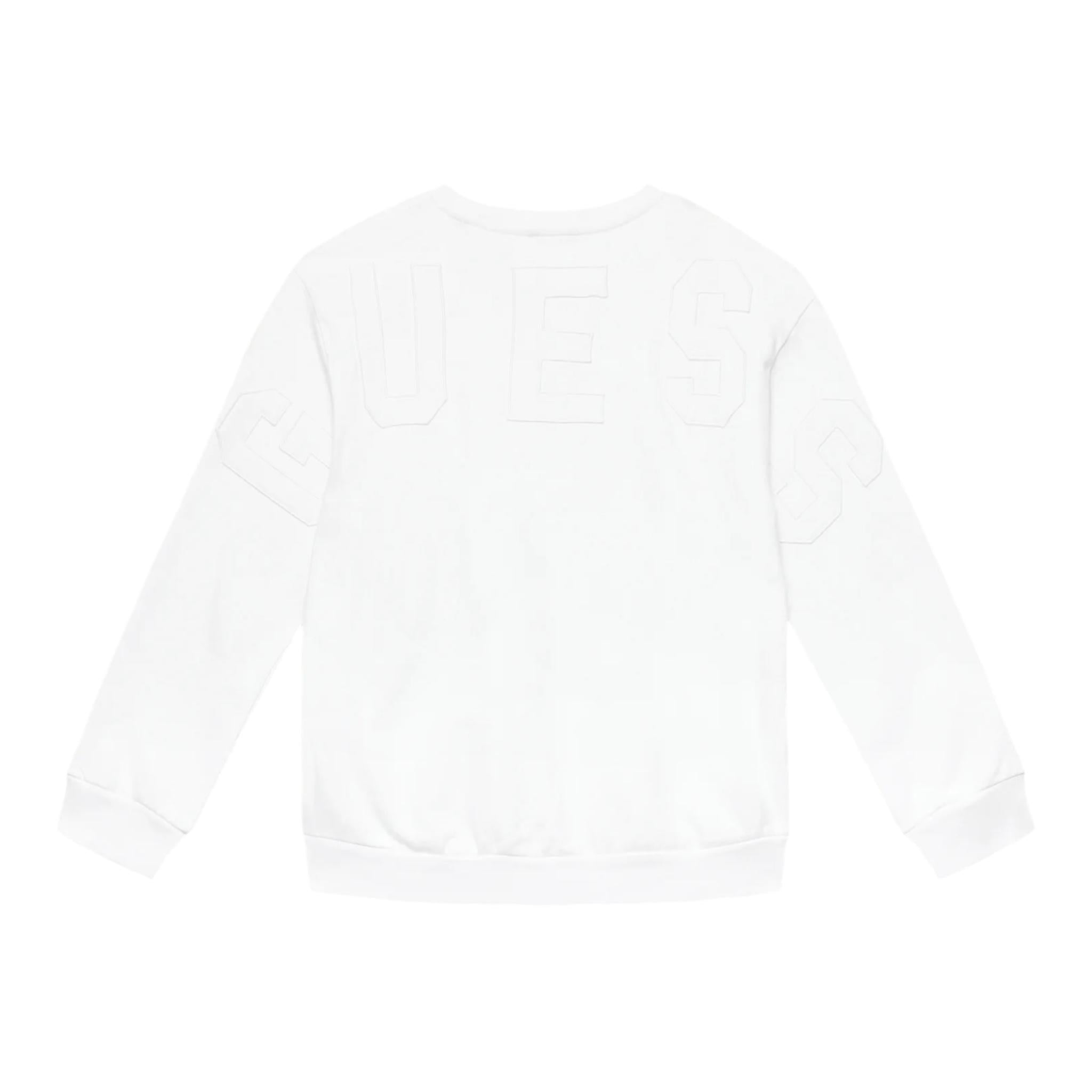 GUESS felpa chiusa girocollo tinta unita con logo Bianco per Bambino L4YQ05KAD73 BIANCO GUESS 
