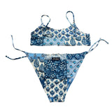 Saint Barth Costume 2 Pezzi Tinta Unita con Fantasia Fascia-Slip per Bambina JAI0004 BIANCO SAINT BARTH 