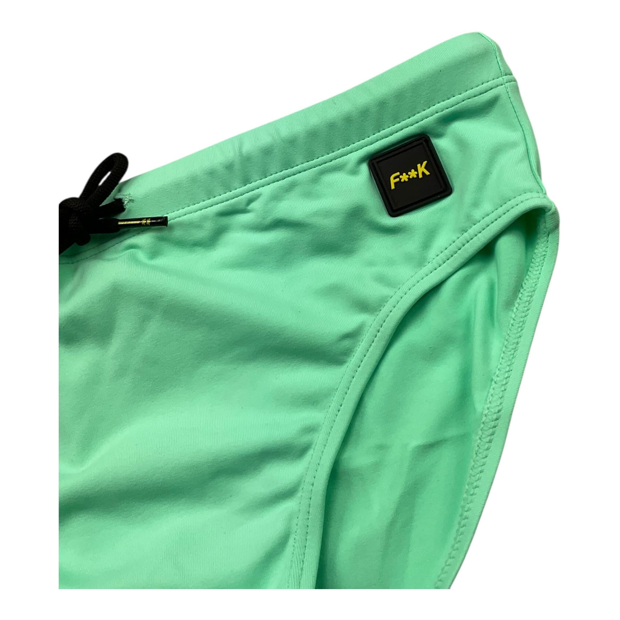 F**K Costume Mdello Slip Tinta Unita per Bambino FJ234004CL VERDE ACQUA F**K 