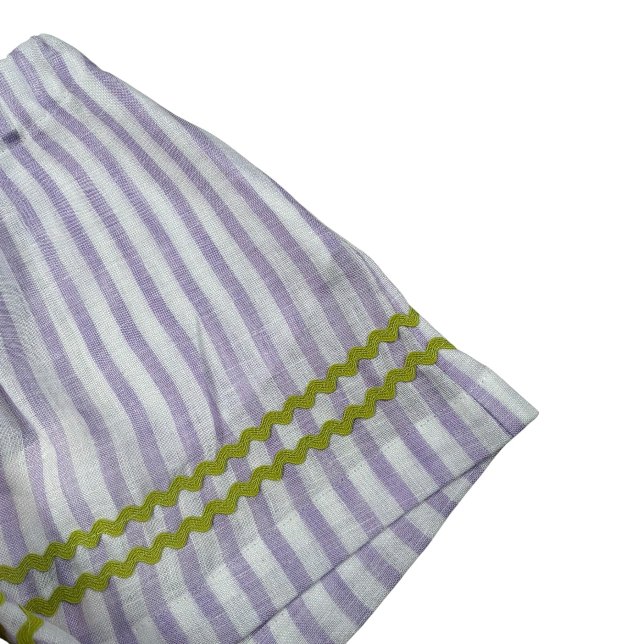 Ilfarobimbi Short Bicolore con Fantasia A Righe per Neonata IFB50374X BIANCO/LILLA ILFAROBIMBI 