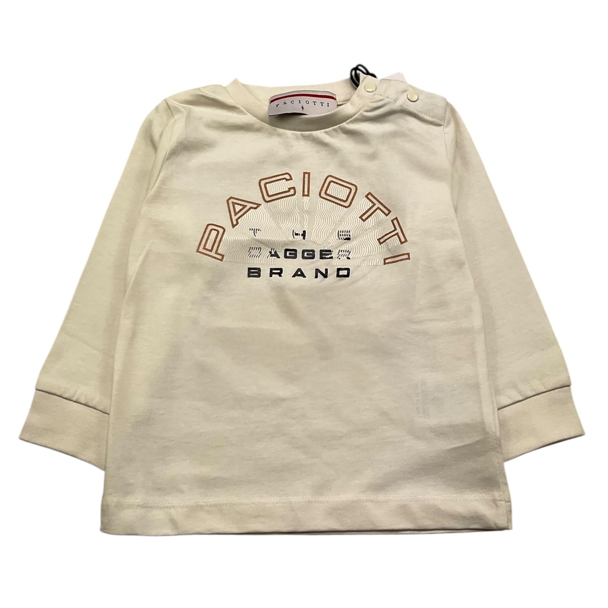CESARE PACIOTTI shirt girocollo tinta unita con stampa Panna per Neonato TSP5319BX PANNA CESARE PACIOTTI 