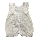 Wedoble Einfarbiger, weißer, ärmelloser Strampler mit Blumenmuster für Babys