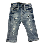 Daniele Alessandrini – Einfarbige Jeans mit blauen Rissen für Neugeborene