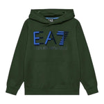 EMPORIO ARMANI felpa tinta unita con cappuccio e stampa Verde per Bambino 6RBM64 VERDE EMPORIO ARMANI 