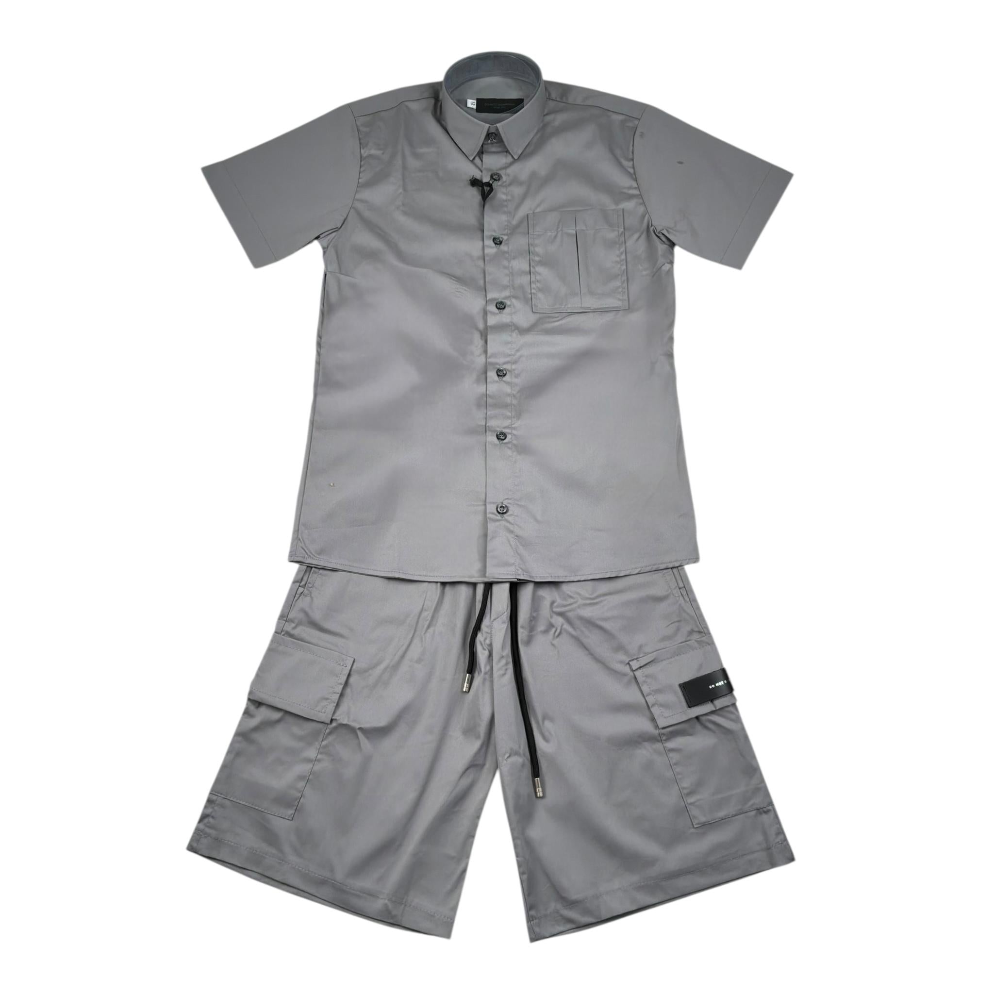 Do Not Conform Completo 2 Pezzi Camicia-Bermuda Tinta Unita per Bambino DCM014 GRIGIO DO NOT CONFORM 