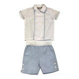 La Stupenderia 2-teiliges Set Shirt Body-Bermuda Blau für Neugeborene