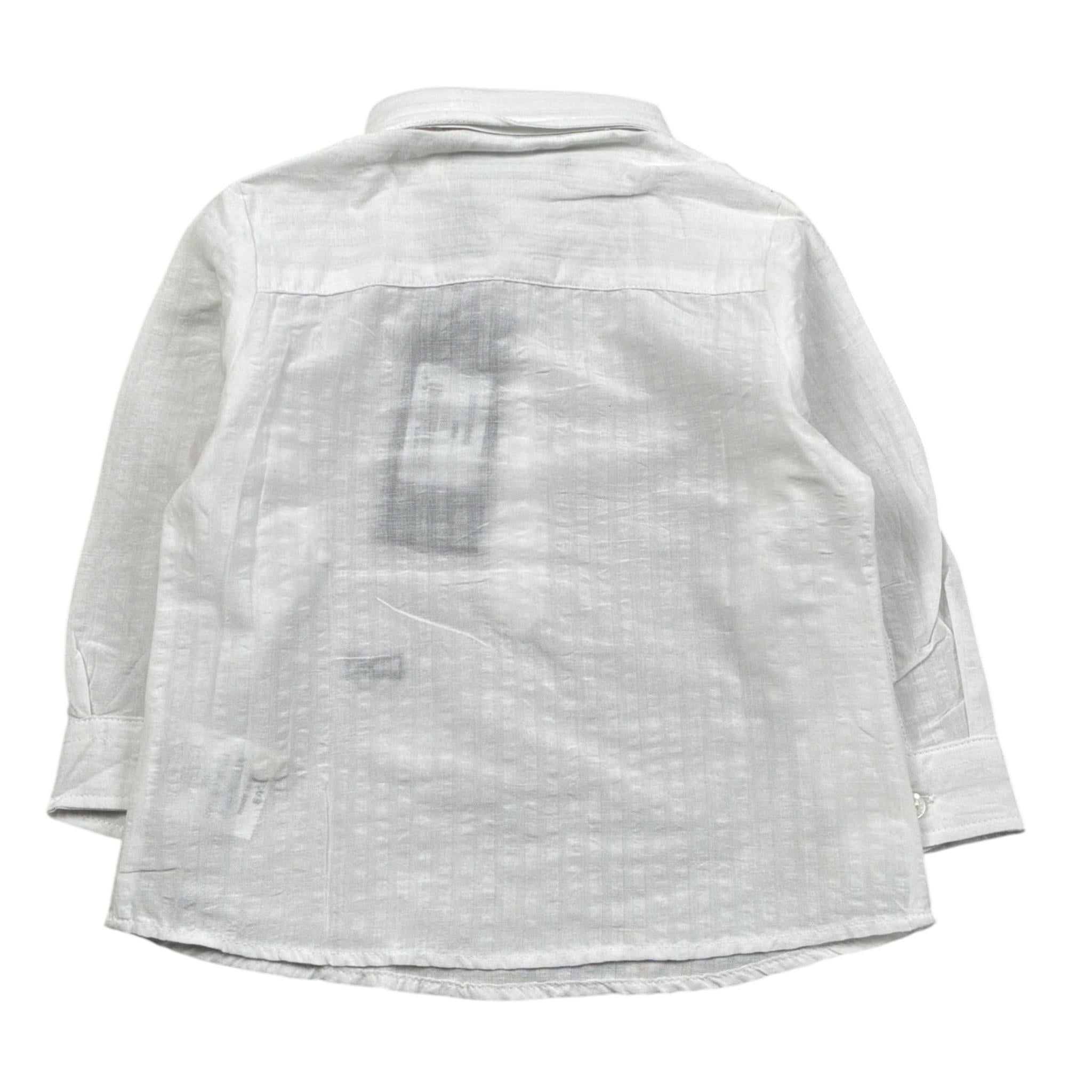 Daniele Alessandrini Camicia tinta unita con Logo Bianco per Neonato 1295C0890 BIANCO DANIELE ALESSANDRINI 