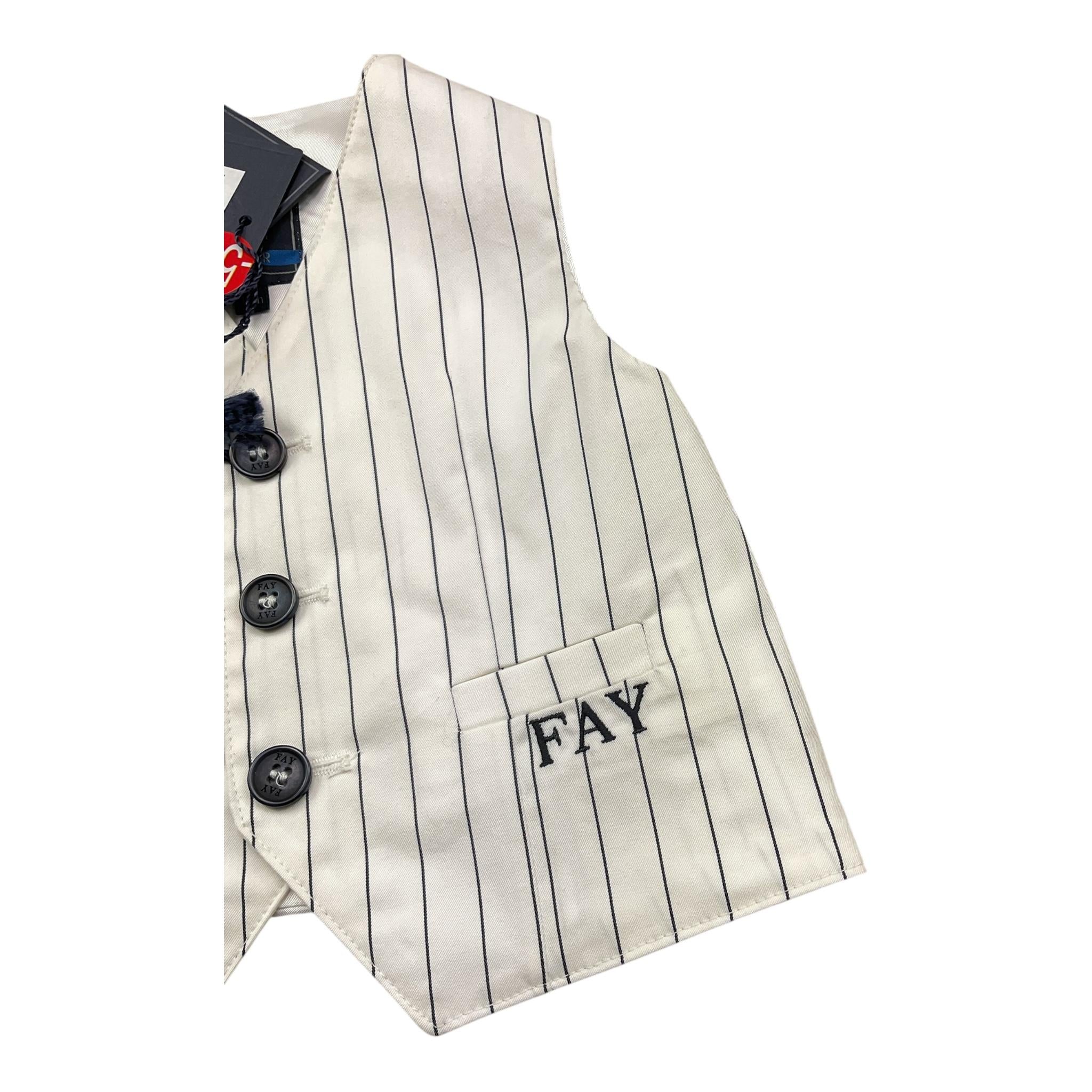 Fay Gilet Tinta Unita Fantasia Righe per Neonato 5Q2342 BIANCO FAY 