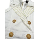 Balmain Abito Giromanica Tinta Unita con Applicazioni per Bambina BS1C12 BIANCO BALMAIN 