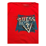 GUESS shirt girocollo tinta unita con stampa Rosso per Bambino N4YI01K8HM4JX ROSSO GUESS 