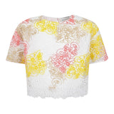 Ermanno Scervino Halbarm-Shirt mit Kontraststickerei Weiß für Mädchen