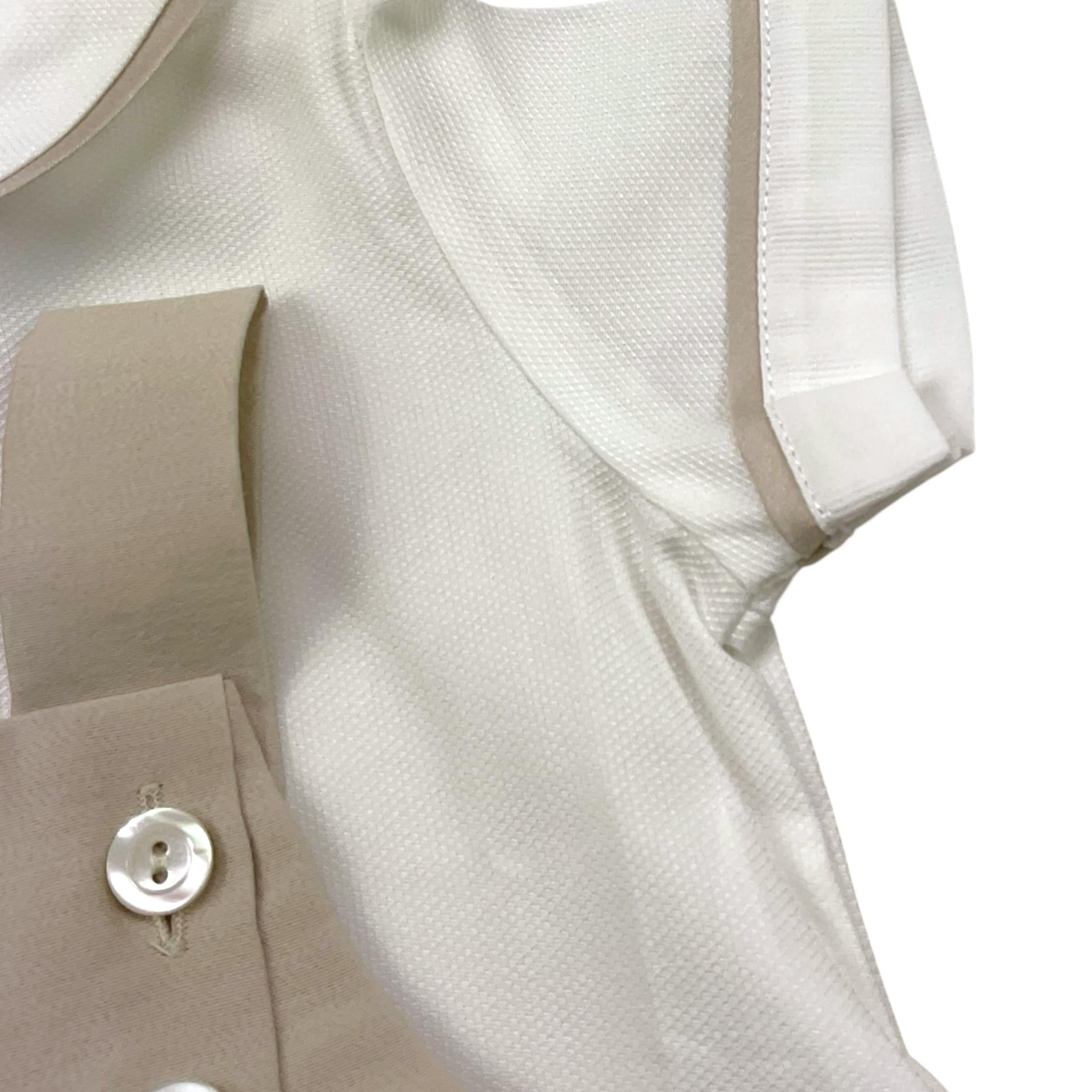 Colibri Completo 2 Pezzi Camicia-Salopette Bicolore per Neonato 2CCTCPP BIANCO/BEIGE COLIBRI 