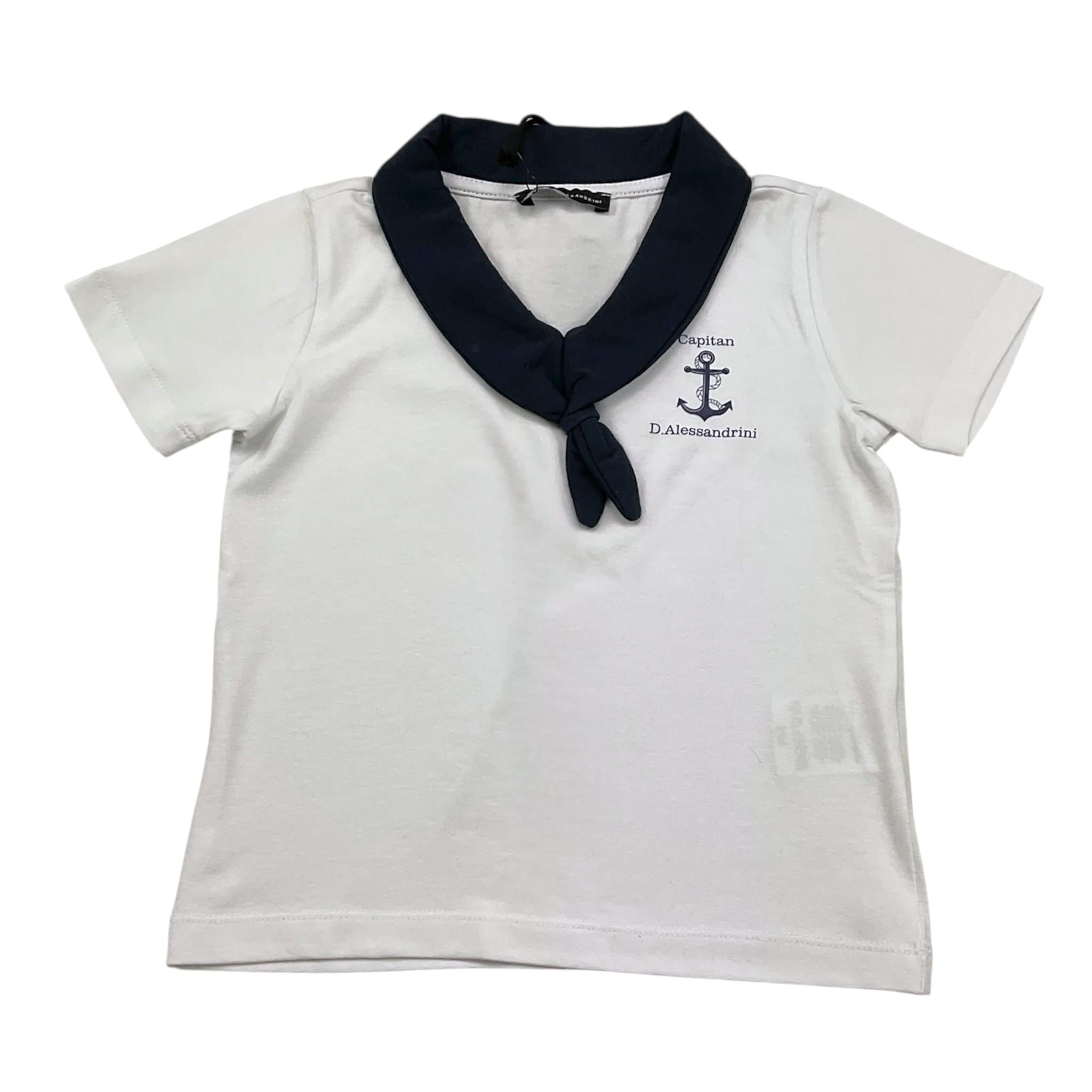 Daniele Alessandrini T-Shirt Tinta Unita con Colletto In Contrasto per Neonato 1296M00210 BIANCO DANIELE ALESSANDRINI 