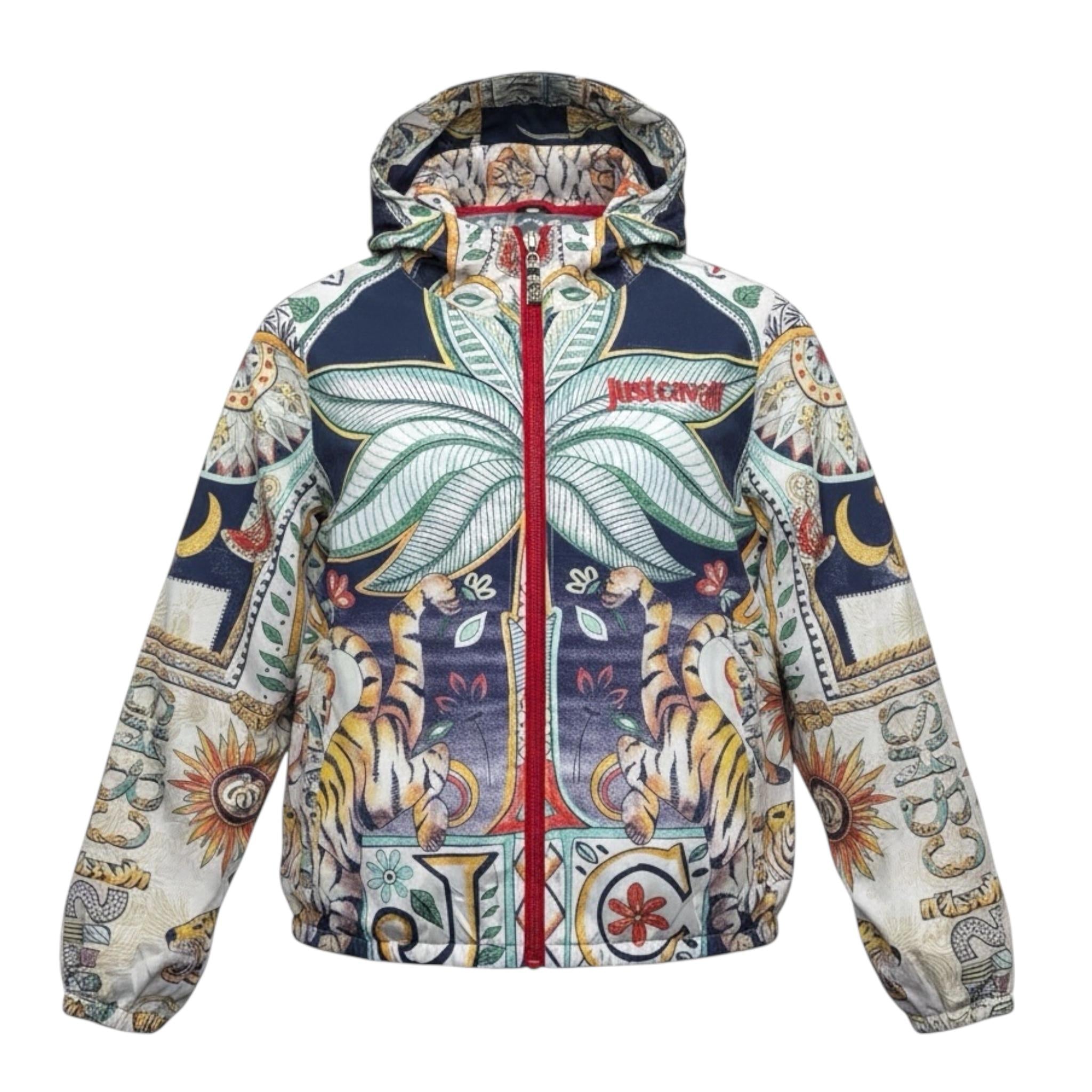 Just Cavalli Giubbino Antivento Stampa Fantasia con Cappuccio per Bambino JGP26144KW MULTICOLOR JUST CAVALLI 