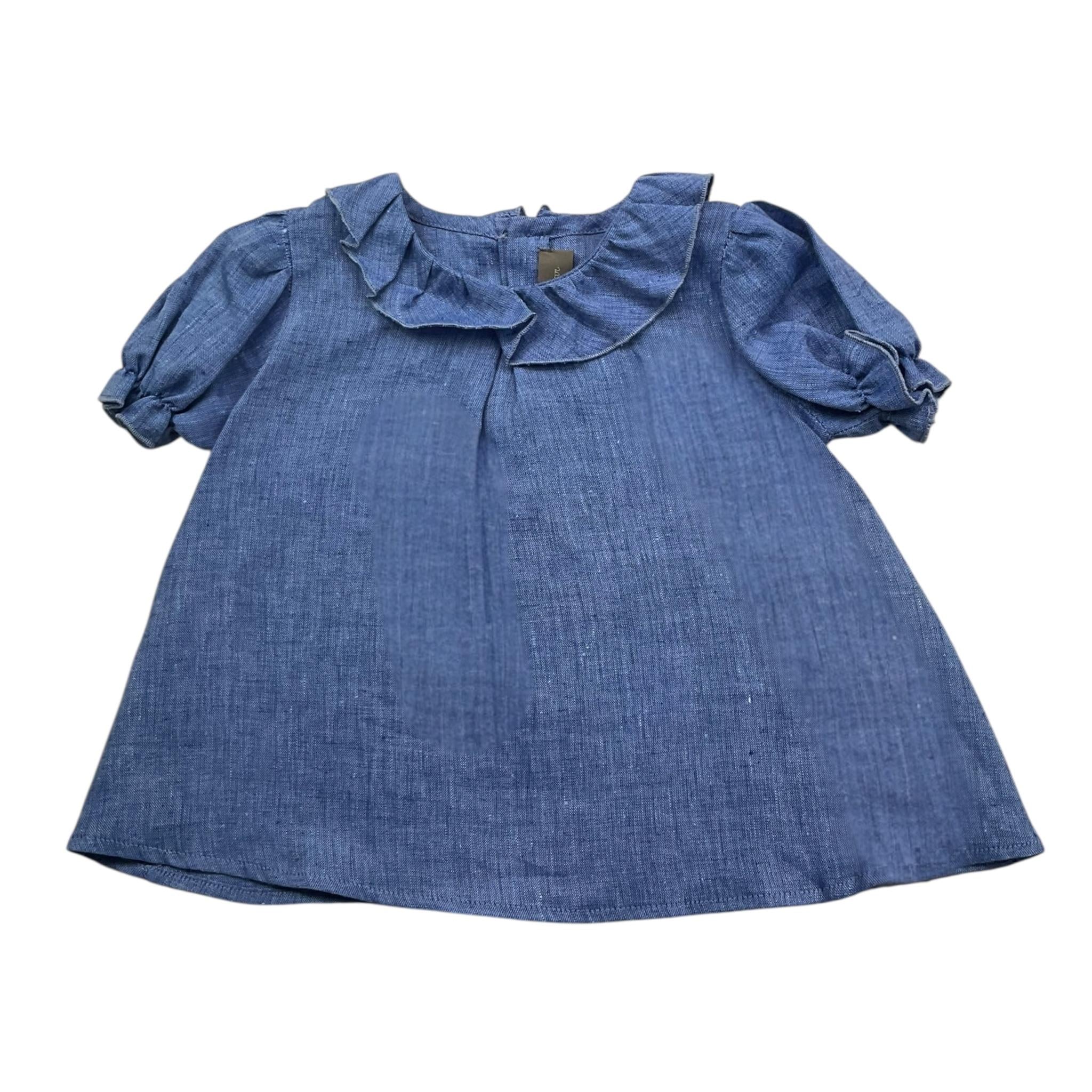 Little Bear Camicia Tinta Unita Mezza Manica per Neonata 8228 BLU LITTLE BEAR 