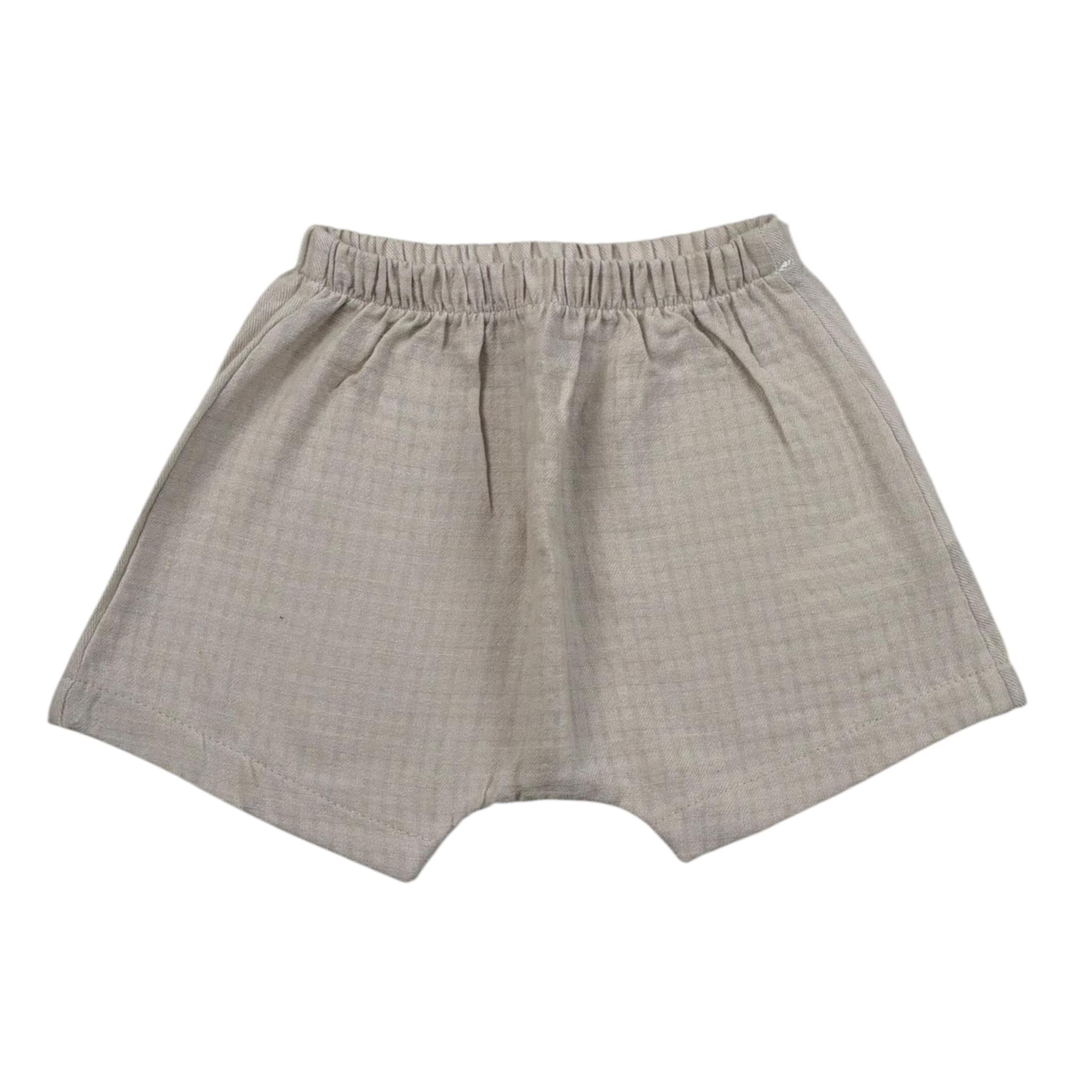 Petit Indi Bermuda Tinta Unita con Elastico In Vita per Neonato BERBEG BEIGE PETIT INDI 
