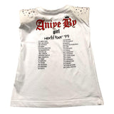 Aniye By Girl – Einfarbiges T-Shirt mit Rundhalsausschnitt und kontrastierenden Drucken in Weiß für Mädchen