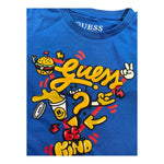 GUESS shirt girocollo tinta unita con stampa Cobalto per Neonato N4YI13K8HM4NX COBALTO GUESS 