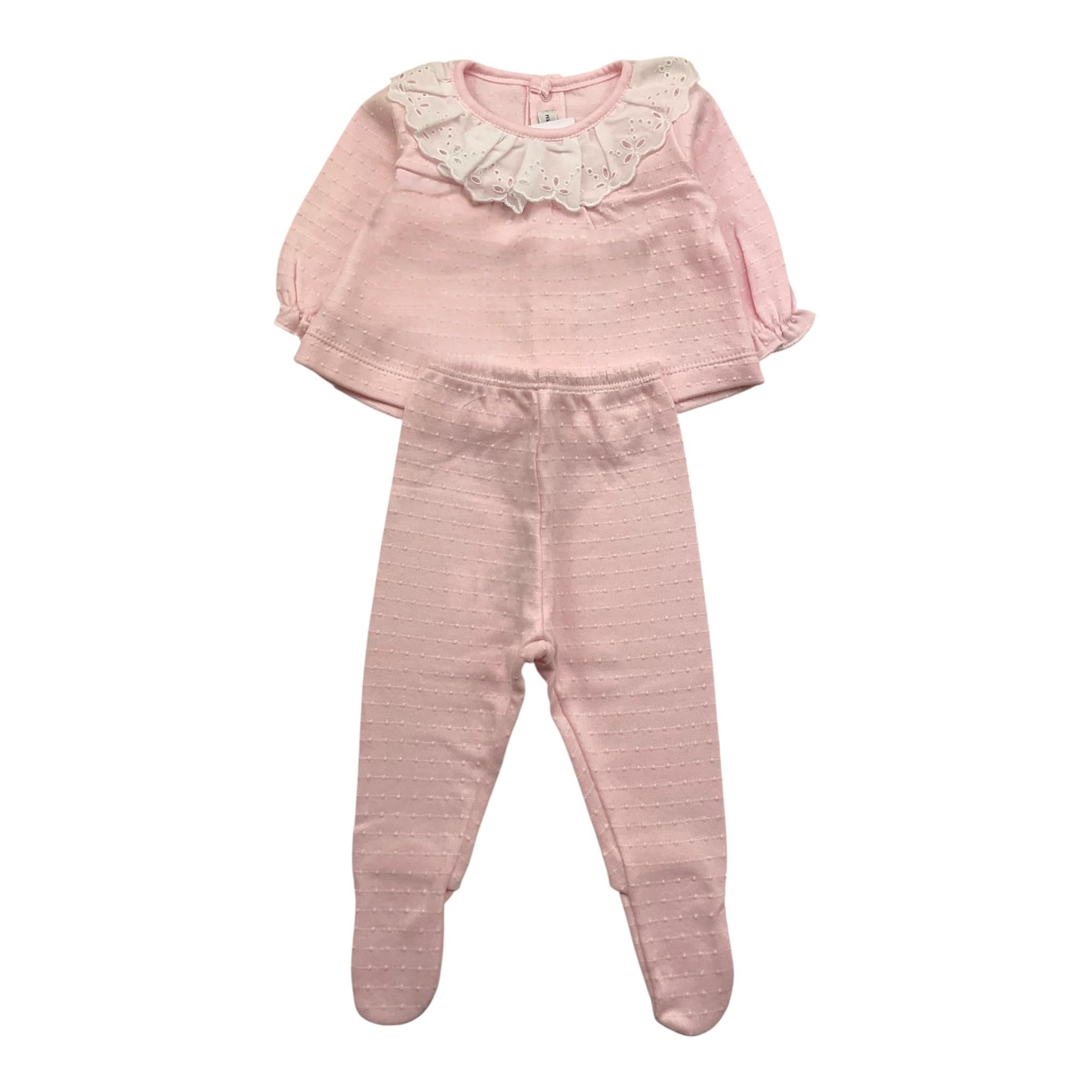 CALAMARO completo 2pz camicia-ghettina tinta unita Rosa per Neonata 17631 ROSA CALAMARO 