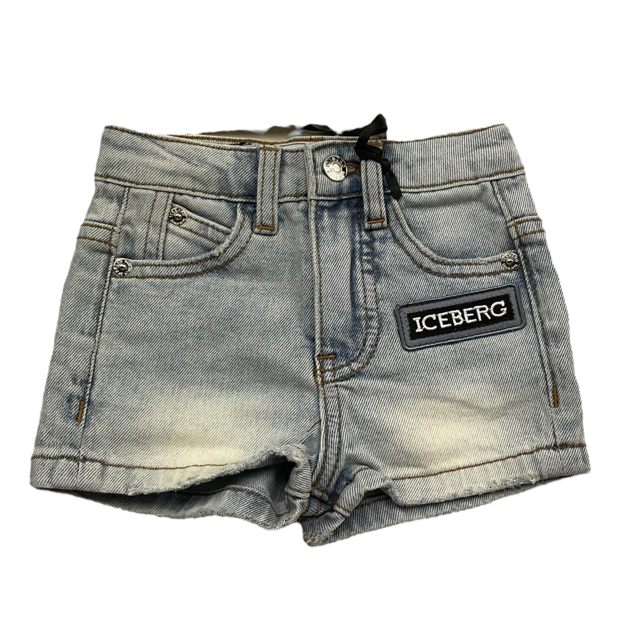 Iceberg Bermuda In Denim Tinta Unita con Girovita Regolabile per Neonato BMICE5100B AZZURRO ICEBERG 