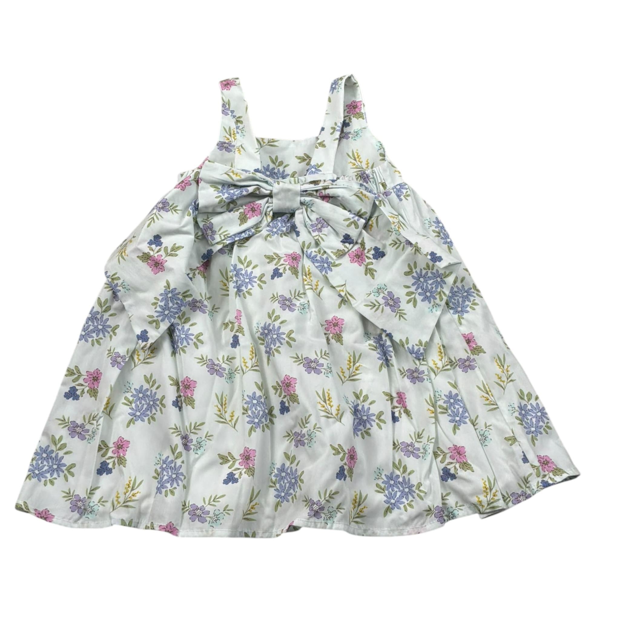 M+E' Abito Giromanica Tinta Unita Fantasia Floreale per Neonata UE1730 BIANCO M+E' 