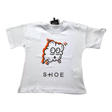 Schuh Komplett Einfarbig Mit Print T-Shirts-Bermuda Weiß Für Neugeborene