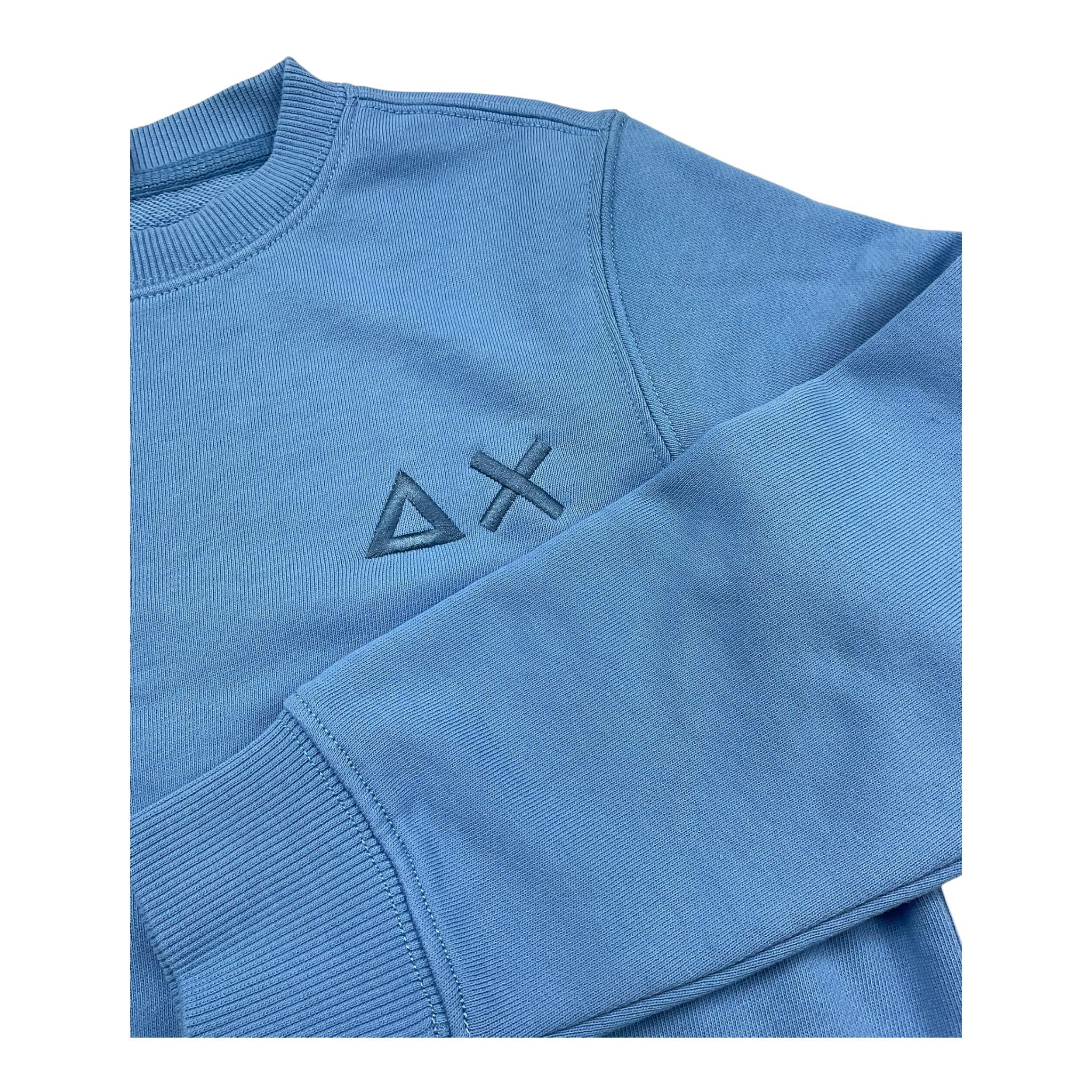 Sun68 Felpa Chiusa Girocollo Tinta Unita per Bambino F35303 AZZURRO SUN68 