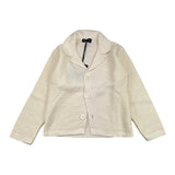 Emanuel Pris Einfarbige Strickjacke mit Knöpfen und Kragen, Creme für Neugeborene