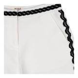 Vicolo Short einfarbig mit Kontrastbesatz Creme für Mädchen