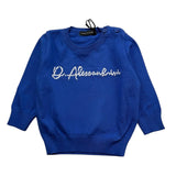DANIELE ALESSANDRINI maglia girocollo tinta unita con stampa Blu per Neonato 1291W00040X BLU DANIELE ALESSANDRINI 