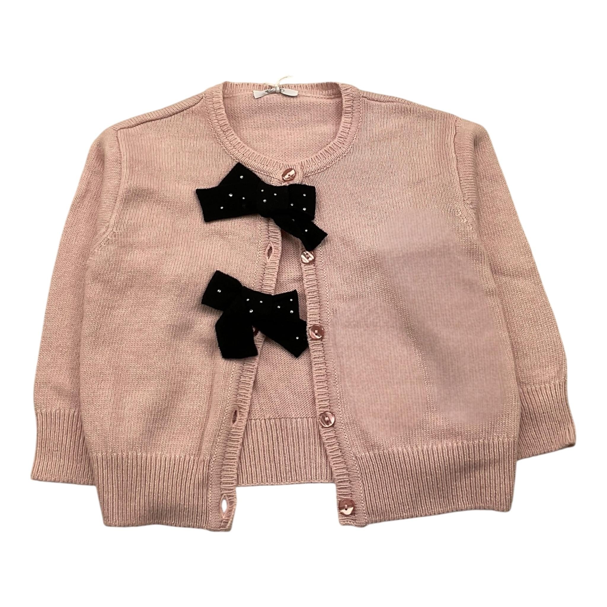 M+E' cardigan tinta unita con fiocco Rosa per Bambina UE0429 ROSA M+E' 