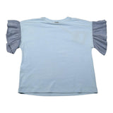Liu Jo T-Shirt Girocollo tinta unita con Balze Azzurro per Bambina GA3212 AZZURRO LIU JO 