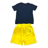 Suns Complete T-Shirt-Bermuda Zweifarbig Blau/Gelb Für Neugeborene