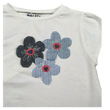 Malvi & Co T-Shirt Girocollo Tinta Unita con Applicazioni per Neonata S25M030CAJJ BIANCO MALVI & CO 