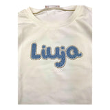 LIU JO shirt girocollo tinta unita con stampa logo Panna per Neonata KF4069N PANNA LIU JO 