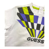 Guess T-Shirt Rundhals Einfarbig mit Print Weiß für Neugeborene